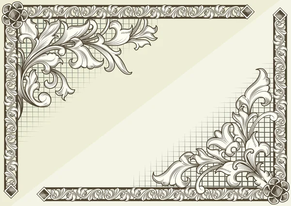 Çerçevenin köşeleri dekore edilmiş