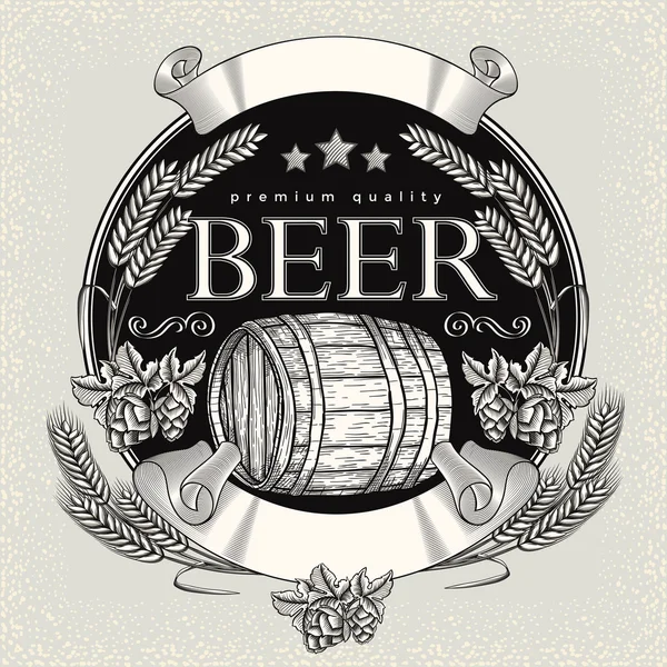 Emblema de cerveja vintage — Vetor de Stock