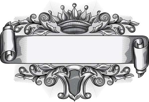 Emblema Vintage com coroa —  Vetores de Stock