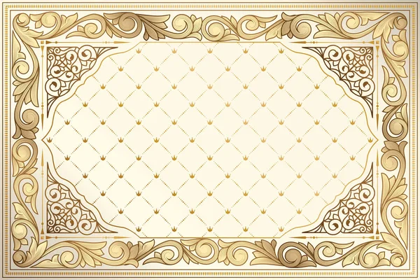 Gouden Sierlijke Vintage Design — Stockvector