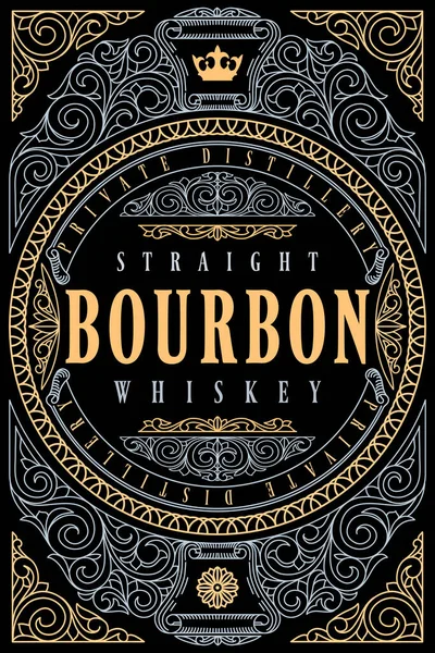 Eski moda dekoratif etiketi viski ile süslemek 