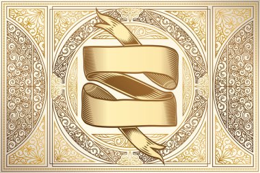 Altın dekoratif vintage tasarım kartı