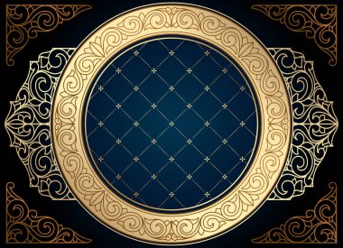 Altın dekoratif vintage tasarım kartı