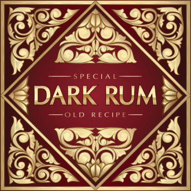 Rom - Altın süslü klasik dekoratif etiket