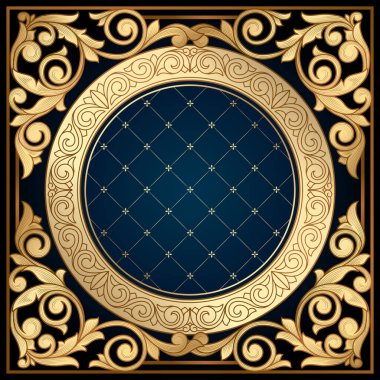 Altın dekoratif vintage tasarım kartı