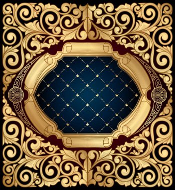 Altın süslü dekoratif vintage tasarımı