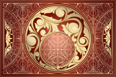 Altın süslü dekoratif vintage tasarımı