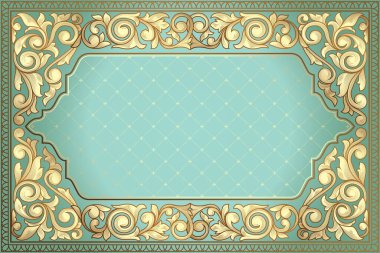 Altın dekoratif vintage tasarım kartı