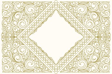 Dekoratif monokrom dekoratif retro tasarım boş kart