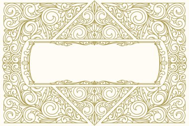 Dekoratif monokrom dekoratif retro tasarım boş kart