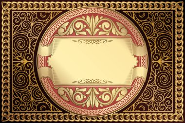Altın dekoratif vintage tasarım kartı