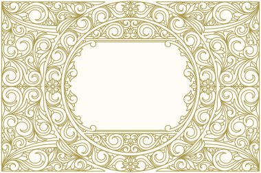 Dekoratif monokrom dekoratif retro tasarım boş kart