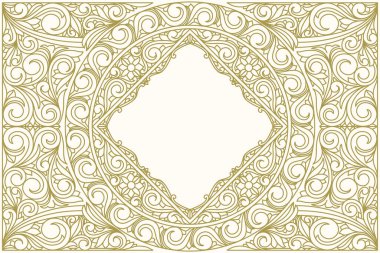 Dekoratif monokrom dekoratif retro tasarım boş kart