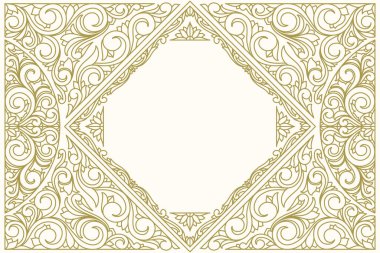 Dekoratif monokrom dekoratif retro tasarım boş kart