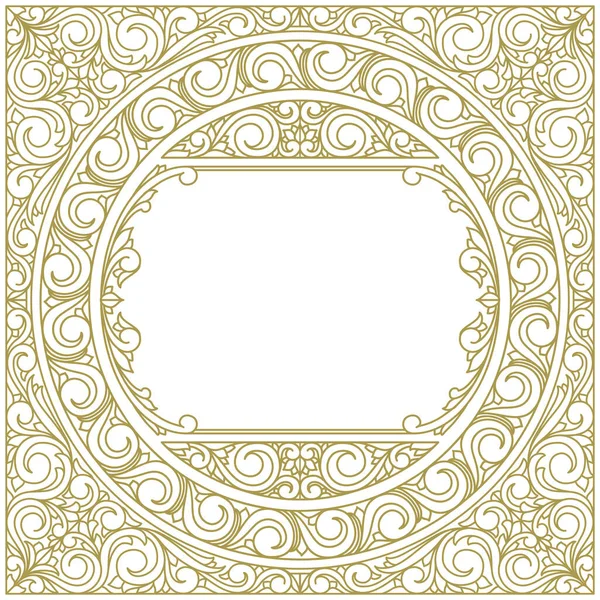 装飾的なモノクロ華やかなヴィンテージデザインのブランクカード — ストックベクタ