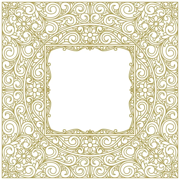 Декоративний Монохромний Орнаментальний Старовинний Дизайн Порожня Листівка — стоковий вектор