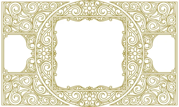 Декоративная Монохромная Украшенная Винтажная Карточка — стоковый вектор