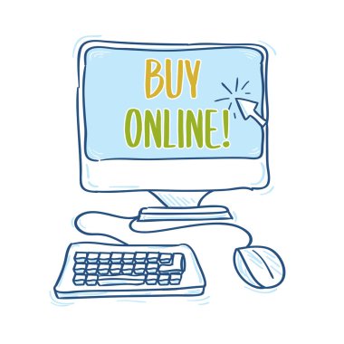 Çevrimiçi çizilmiş reklam cümlesini bilgisayar ekranından al