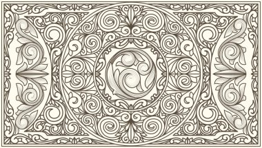 Dekoratif monokrom dekoratif retro tasarım boş kart