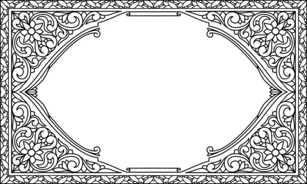 Черно Белая Винтажная Декоративная Открытка Вектор Иллюстрация — стоковый вектор