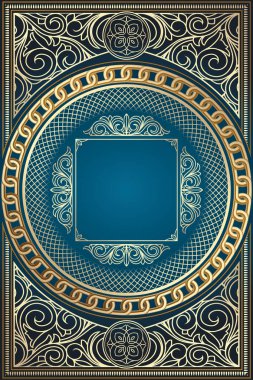 Altın dekoratif vintage tasarım kartı