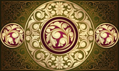 Altın dekoratif vintage tasarım kartı