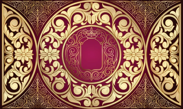 Золотая Декоративная Винтажная Карточка — стоковый вектор