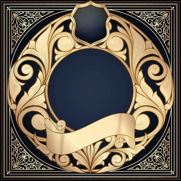 Altın dekoratif vintage tasarım kartı