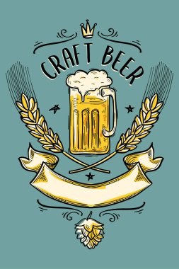 El yapımı bira - karikatür bardak bira dekoratif amblem işareti