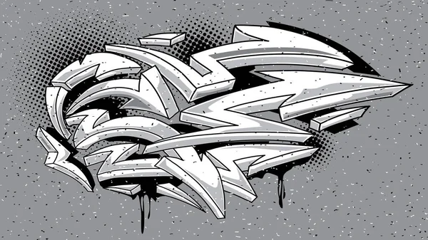 Monochromatyczne Tło Sztuki Ulicznej Strzałkami Funky Graffiti — Wektor stockowy