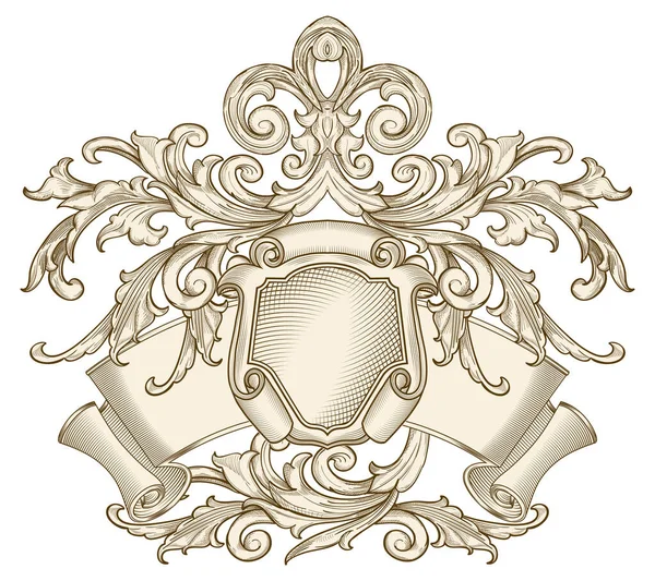 Casaco Decorativo Vintage Decorativo Monocromático Ornamentado Isolado Sobre Fundo Branco — Vetor de Stock