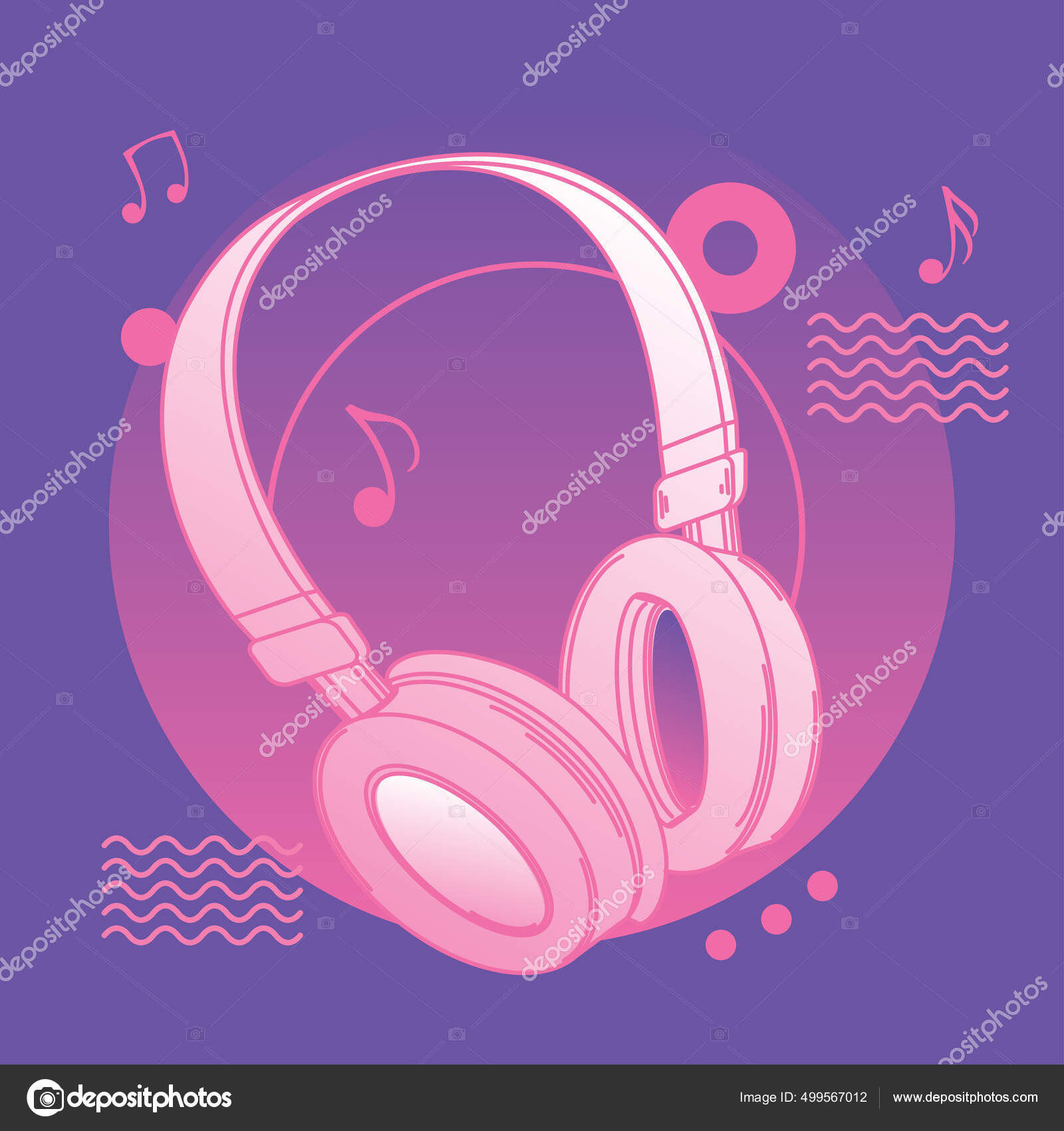 Auriculares Musicales Moda Sobre Fondo Abstracto Colorido Funky vector,  gráfico vectorial © alex_scholar imagen #499567012