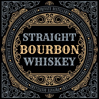 Eski moda dekoratif etiketi viski ile süslemek 