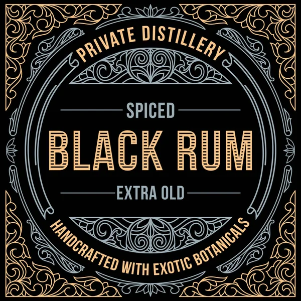 Siyah Rom ile dekoratif etiketi süslemek 