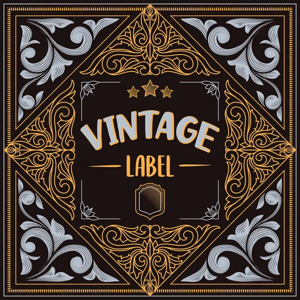 Vintage Decorative Ornate Label Design — Stock Vector