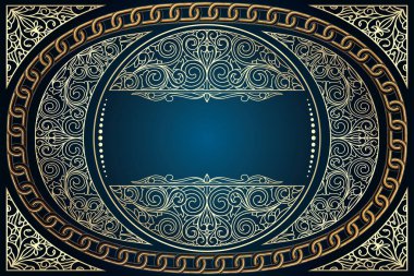 Altın dekoratif retro tasarım kartı