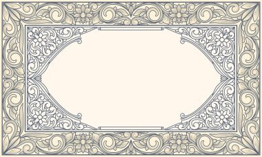 Dekoratif retro çiçekli boş kart