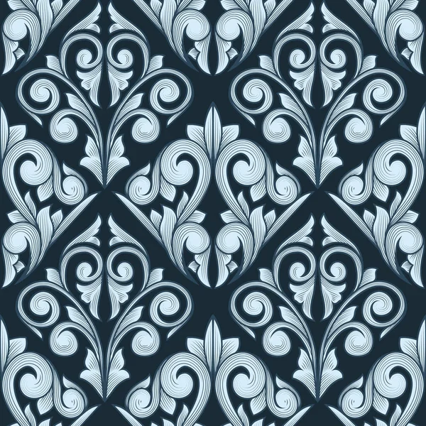 Retro Decoratieve Monochrome Bloemen Naadloos Patroon — Stockvector
