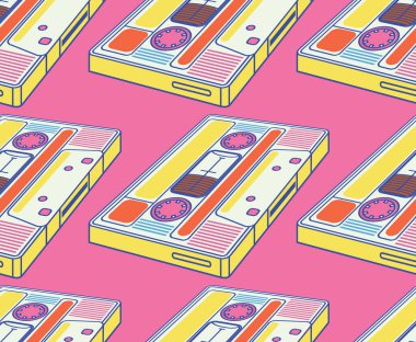 Ses kasetleri renkli ve pürüzsüz desen oluşturur