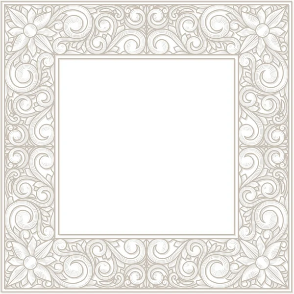 Pastel Ornamentado Moldura Branco Retro Decorativo — Vetor de Stock