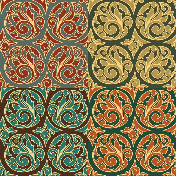 Vintage seamless patterns — Stock Vector