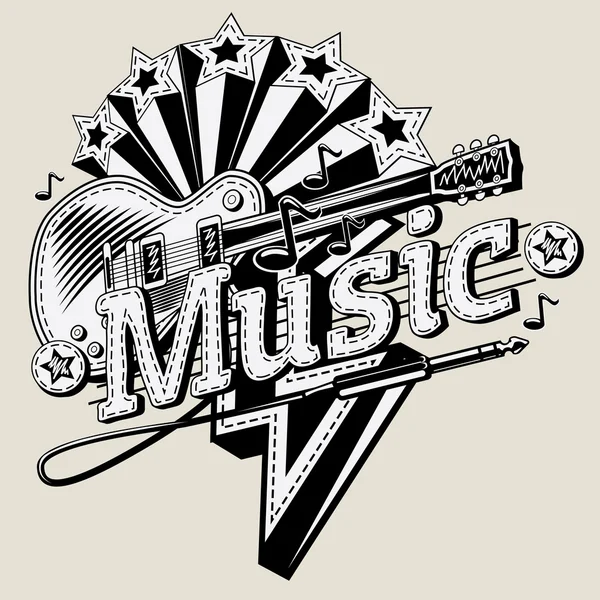 Emblema de la música decorativa — Vector de stock