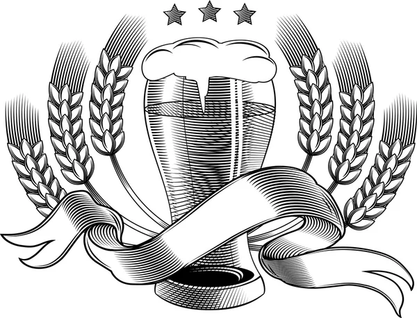 Emblema de la cervecería - cerveza — Vector de stock