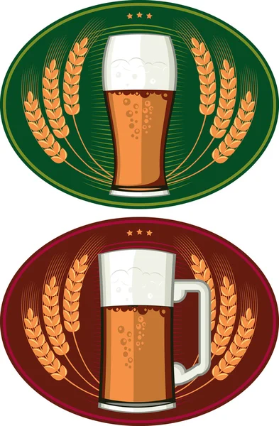 Emblema de la cervecería - cerveza — Vector de stock