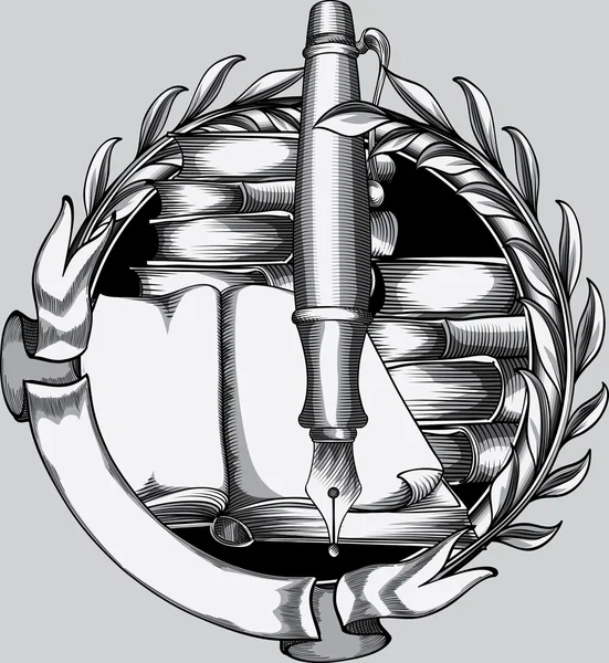 Kalem ve kitap amblemi