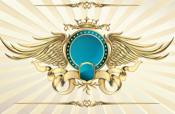Decoratieve gouden insignia — Stockvector