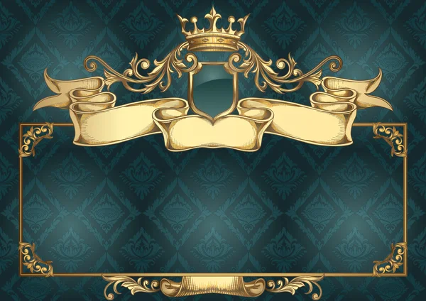 Retro altın amblem ve çerçeve