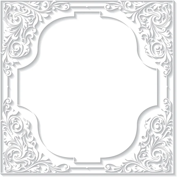 Quadro decorativo branco com sombra —  Vetores de Stock
