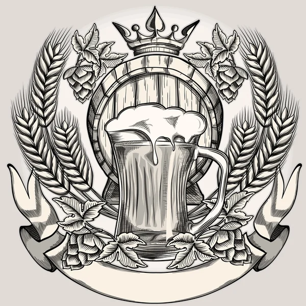 Emblema de cerveza vintage Ilustraciones de stock libres de derechos
