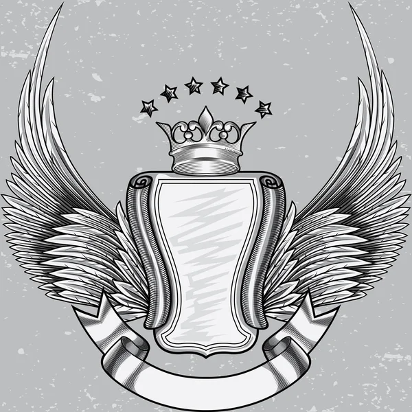 Emblème vintage ailé — Image vectorielle
